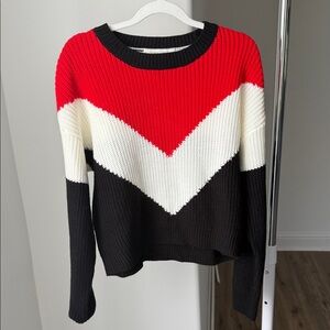 Bishop + Young Colorblock Women's Sweater - Red, White, and Black
